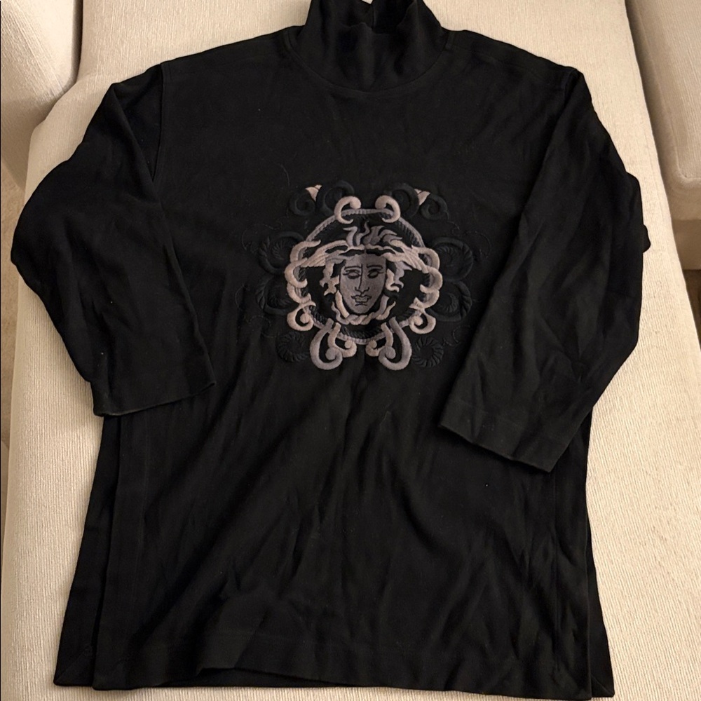 Versace Jeans Couture Black Top with Medusa embroidery